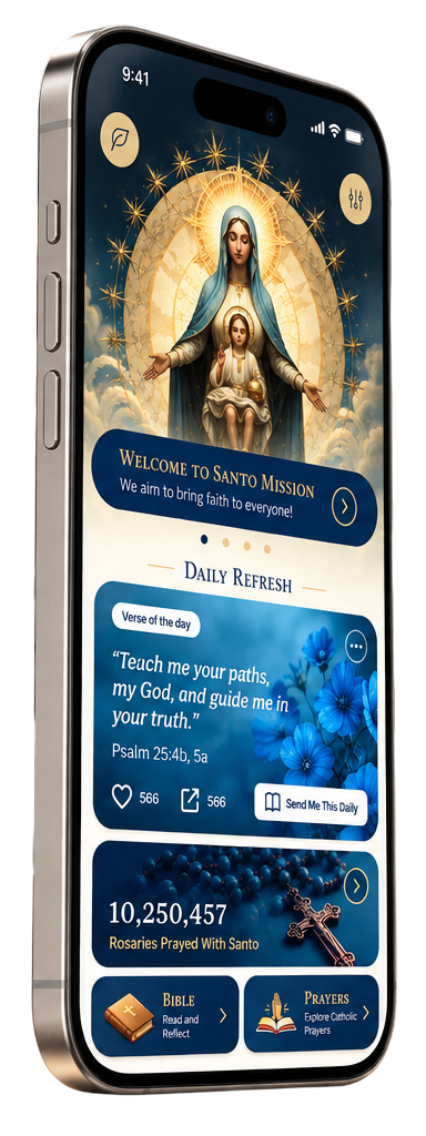 Santo Catholic App on a phone